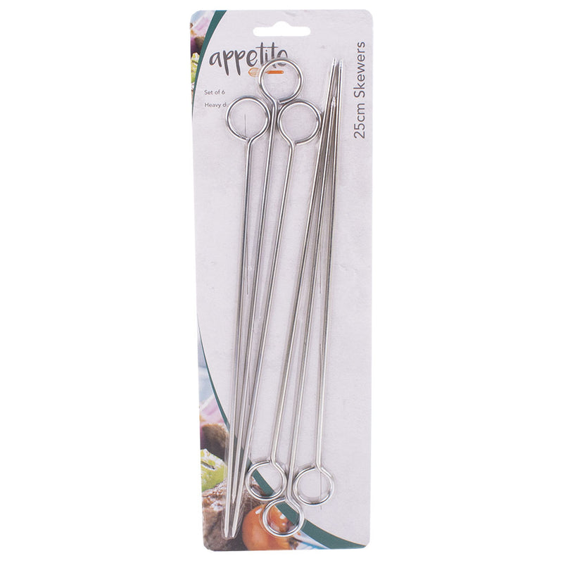 Appetito Chrome Skewers (Set of 6)
