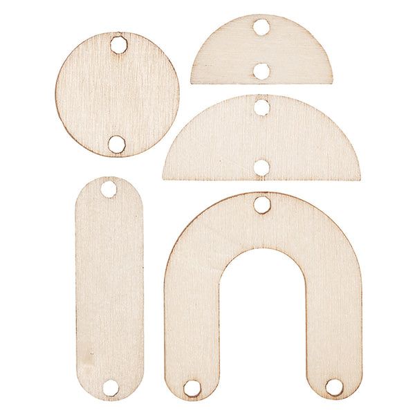 Wooden Earring Drop Pieces 90pcs