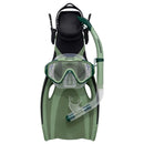 Oasis Adult Silitex Mask, Snorkel & Fin Set (Olive Green)