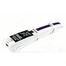 Yamasaki White Martial Arts Belts with Purple Stripe