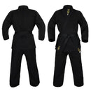 Yamasaki Gold Deluxe Brushed Canvas Karate Uniform 14oz (Black)