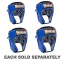 Morgan Platinum Open Face Leather Head Guard (Blue)