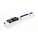 Yamasaki White Martial Arts Belts with Blue Stripe