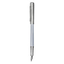 Guilloche Rhodium Coated 18k Fountain Pen (Slim)