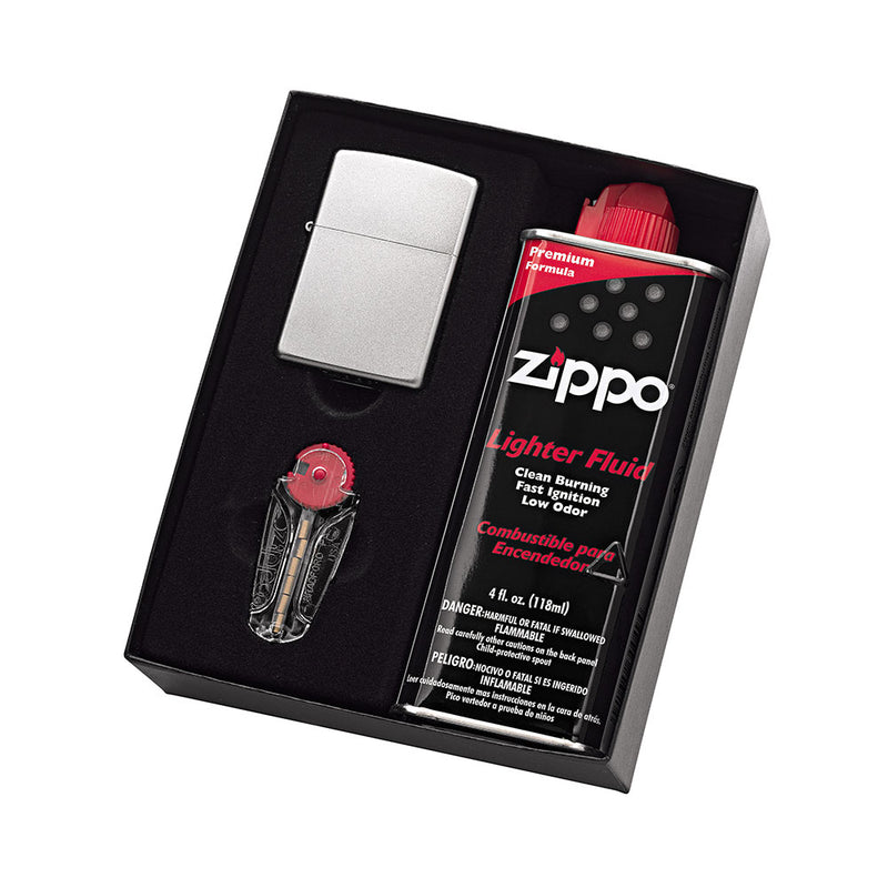  Paquete de regalo de encendedor Zippo con líquido y pedernales