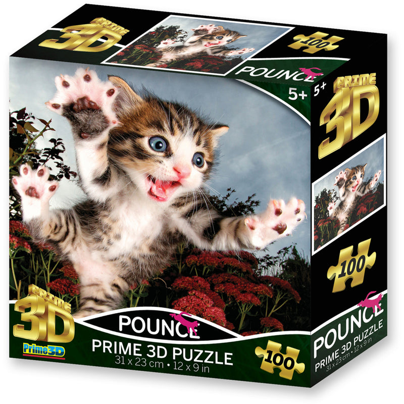 Prime3D Pounce Kitten 100-Piece 3D Puzzle