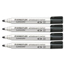 Staedtler Lumocolor Whiteboard Marker Bullet 4pcs (Black)
