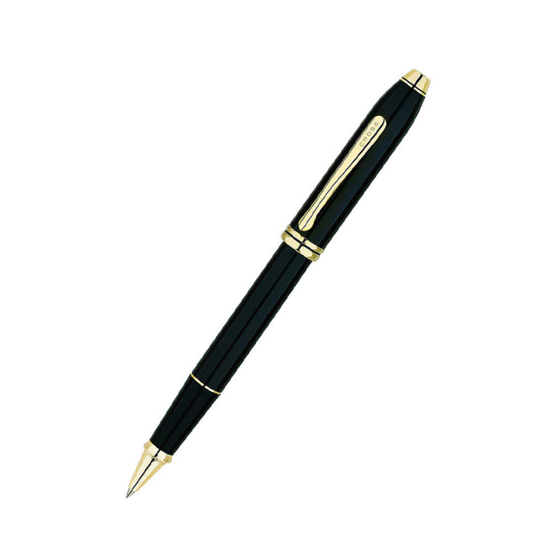 Stylo laqué noir plaqué or 23 carats Townsend