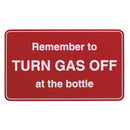 Adhesive Turn Off Gas Sticker Sign (100x60mm)
