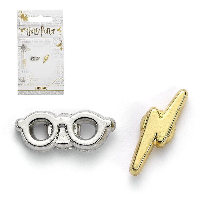  Pendientes de plata HP con forma de rayo y tachuela para gafas