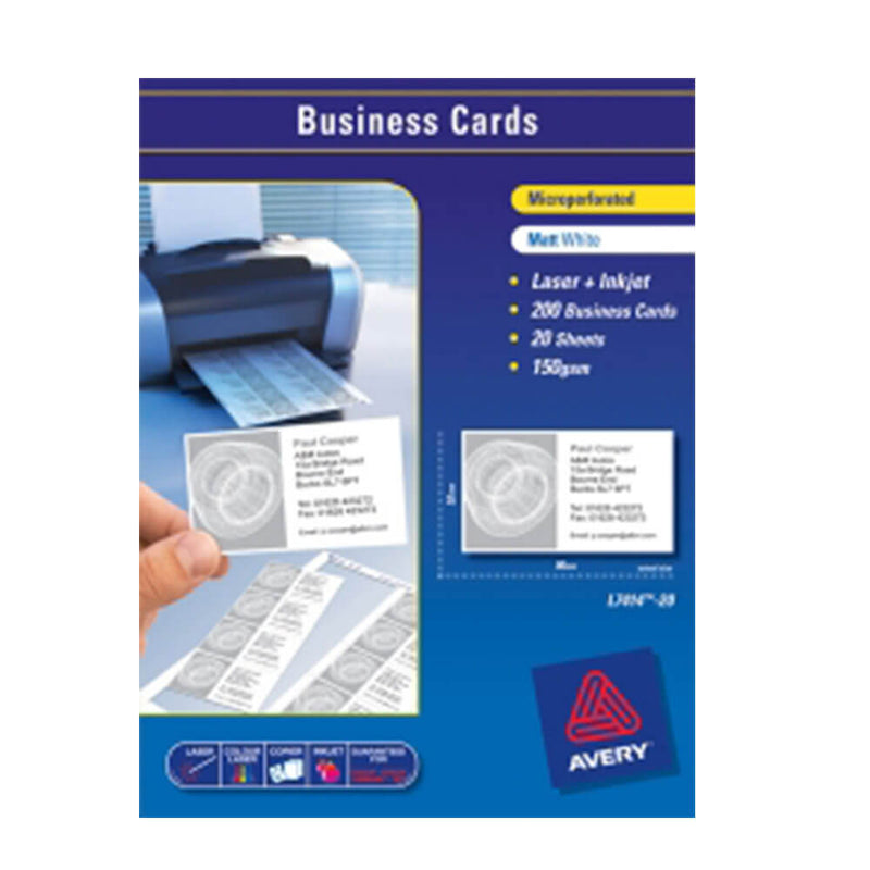 Avery Laser Bambe Cards White A4