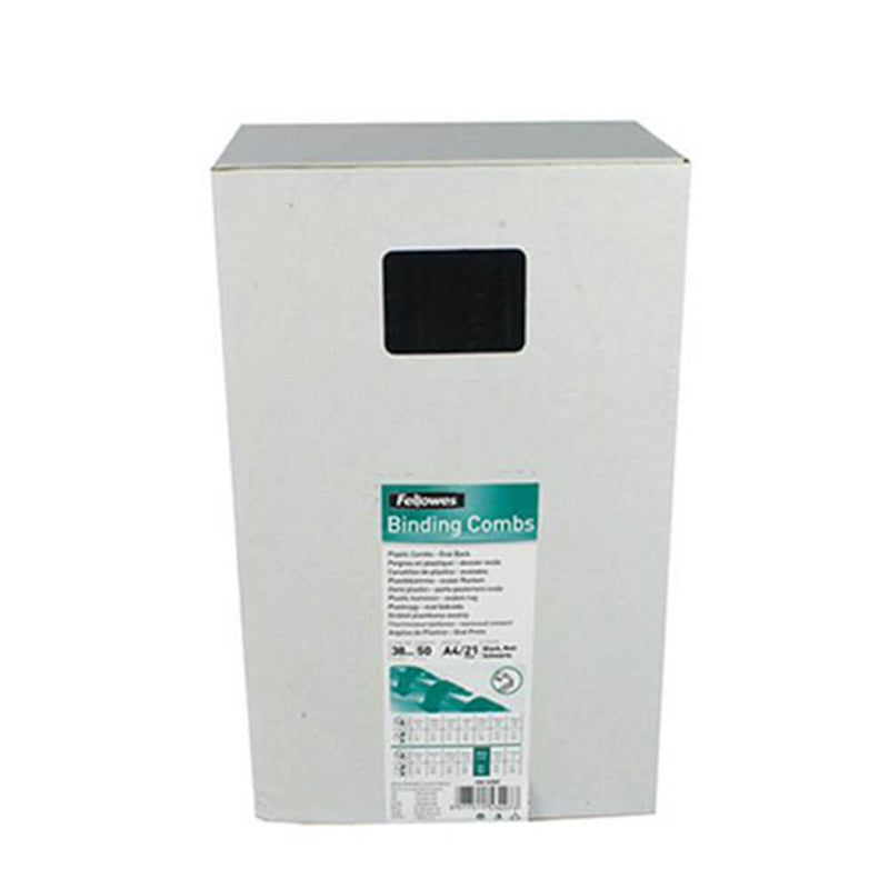  Fellowes Canutillos para encuadernación ovalados con 21 anillas, color negro, paquete de 50