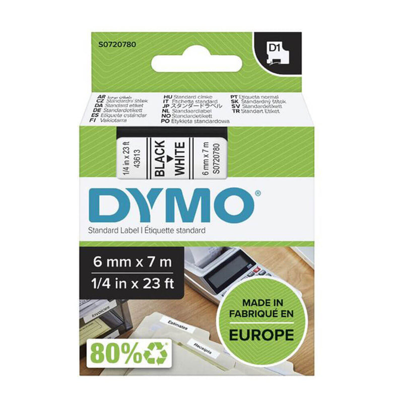 Étiquette de ruban Dymo D1 6mmx7m