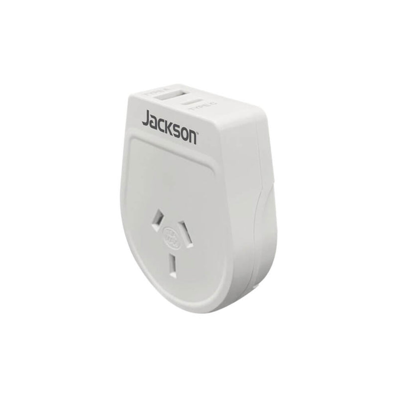  Adaptador de viaje USB-A y C saliente de Jackson Industries