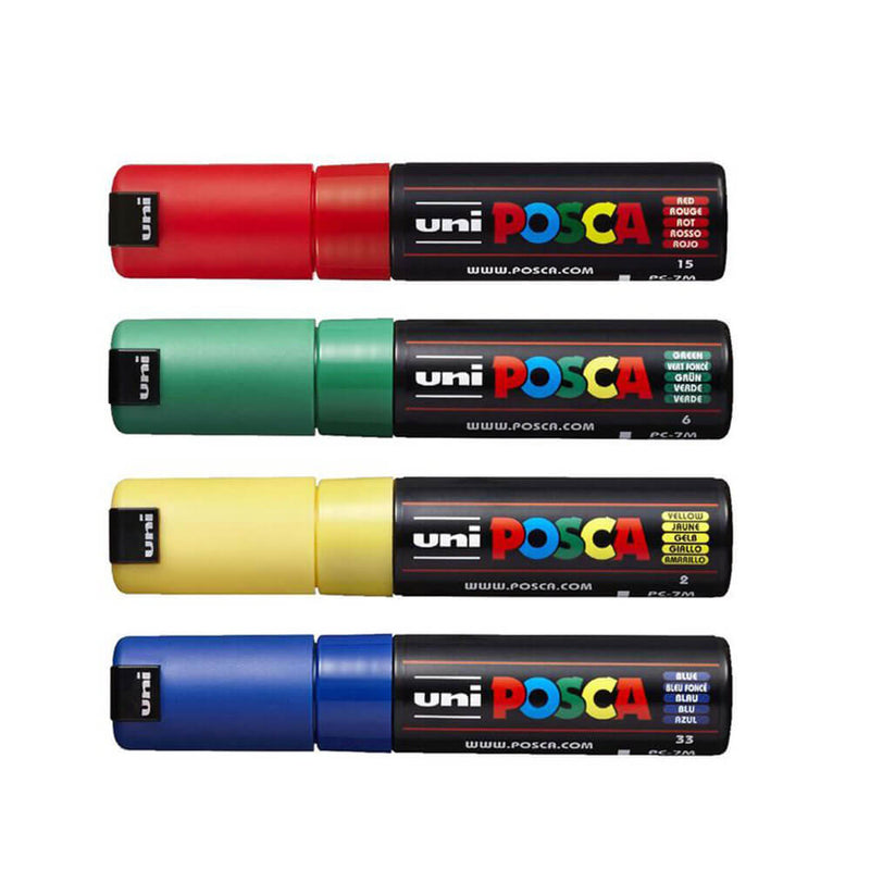  Marcador Uni Posca con punta de 8 mm, surtido (paquete de 4)