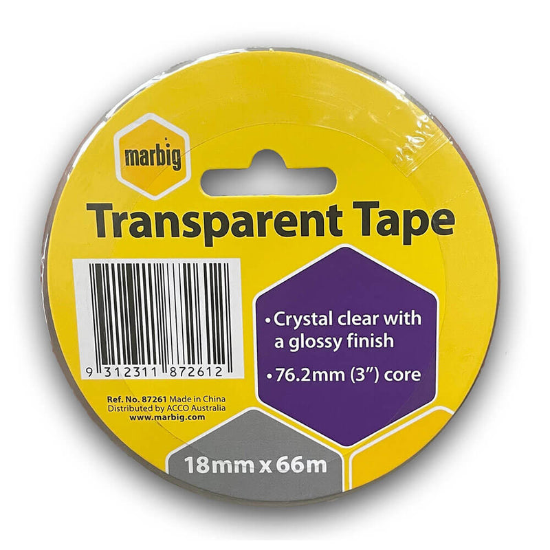 Marbig Tape 76.2mm Noyau (Transparent)