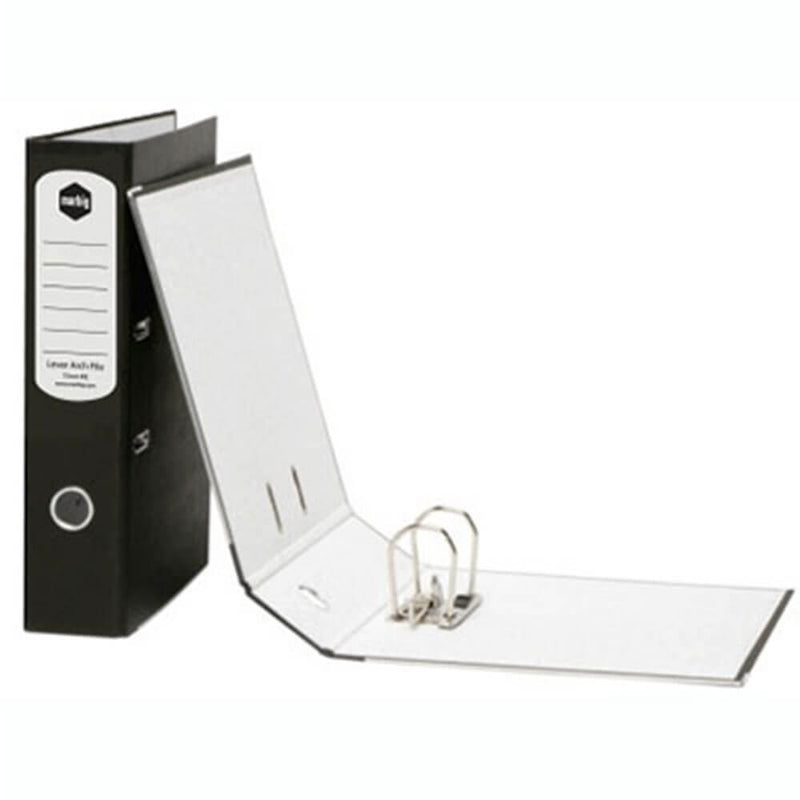  Archivador de palanca con lomo reforzado Marbig (negro)