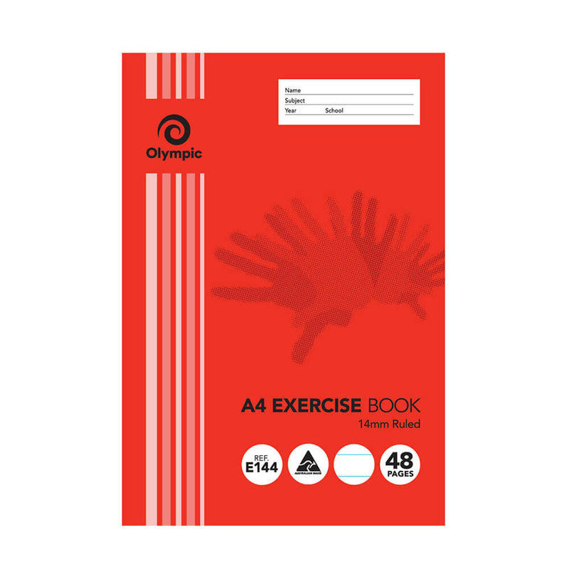  Cuaderno de ejercicios Olympic A4 con rayas y sin puntos, 48 páginas (paquete de 20)