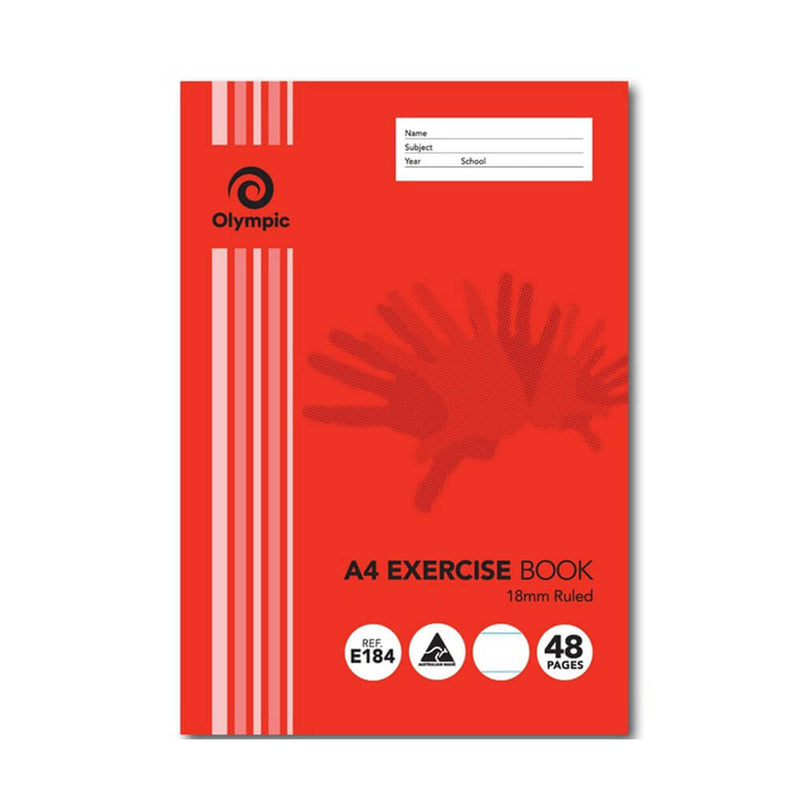  Cuaderno de ejercicios Olympic A4 con rayas y sin puntos, 48 páginas (paquete de 20)